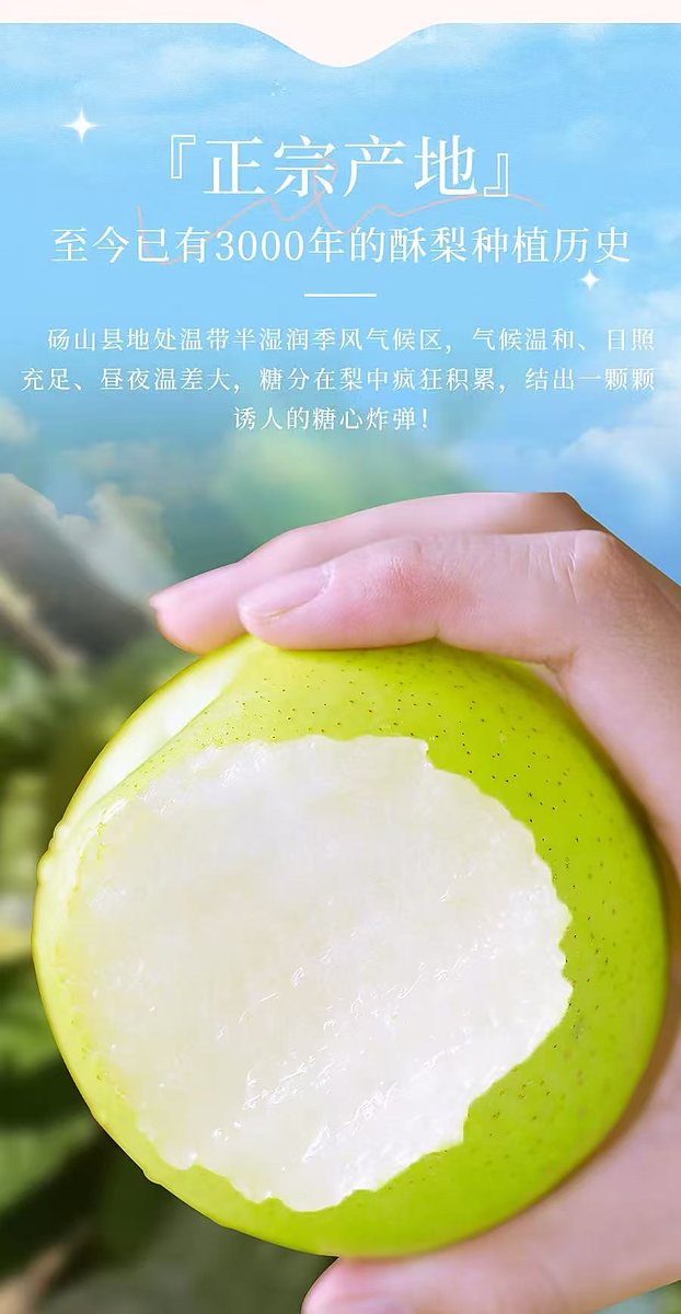 安徽砀山酥梨产地直发 皮薄核小 汁水充足